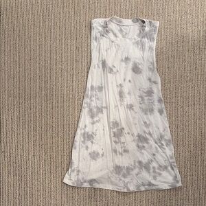 Gray Tie-Dye Sleeveless Dress